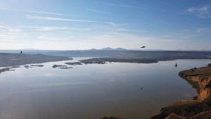 Embalse de Castrejón represando las aguas del río Tajo