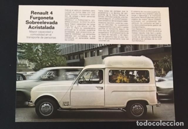 Coches y Motocicletas: FOLLETO CATÁLOGO PUBLICIDAD ORIGINAL RENAULT 4 furgoneta sobreelevada acristalada de 1974 - Foto 1 - 133085018
