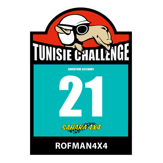 Puede ser una imagen de texto que dice "TUNISIE CHALLENGE ADVENTURE ADVENTURECAORY CATEGORY 21 SAHARA ご 4X4 ROFMAN4X4"