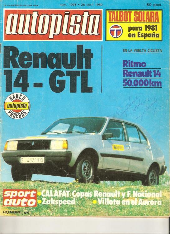 Historia de clásicos populares: Prueba Autopista: Renault 14 GTL